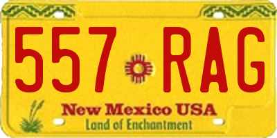 NM license plate 557RAG