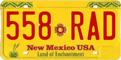 NM license plate 558RAD