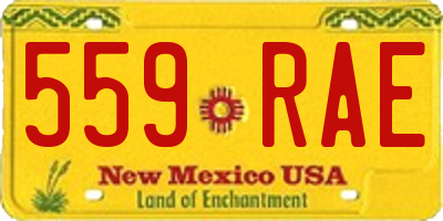 NM license plate 559RAE