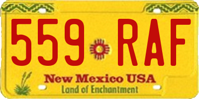 NM license plate 559RAF