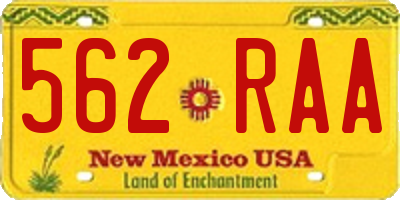 NM license plate 562RAA