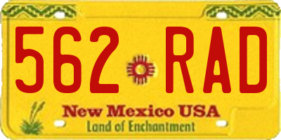 NM license plate 562RAD