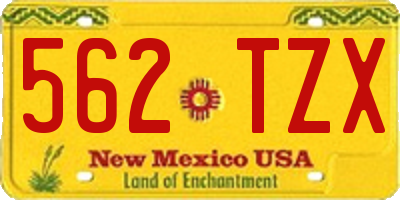 NM license plate 562TZX