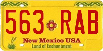 NM license plate 563RAB
