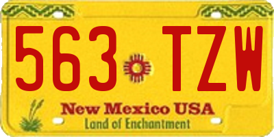 NM license plate 563TZW