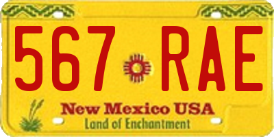 NM license plate 567RAE