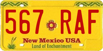 NM license plate 567RAF