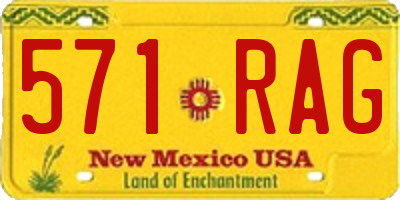 NM license plate 571RAG
