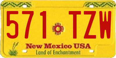 NM license plate 571TZW