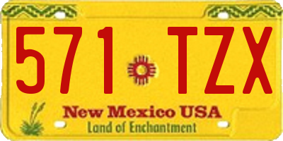NM license plate 571TZX