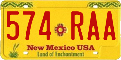 NM license plate 574RAA
