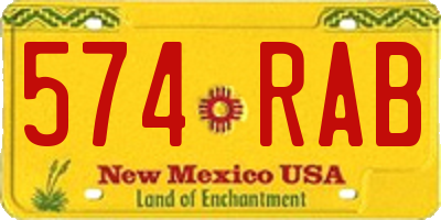 NM license plate 574RAB
