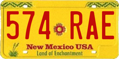 NM license plate 574RAE
