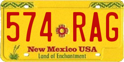 NM license plate 574RAG