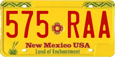 NM license plate 575RAA