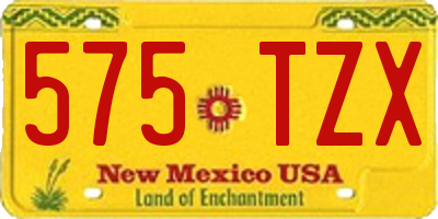 NM license plate 575TZX