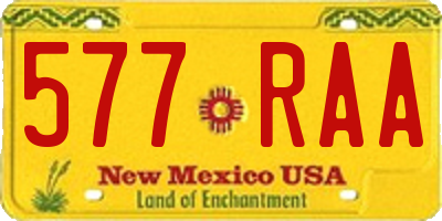 NM license plate 577RAA