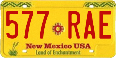NM license plate 577RAE