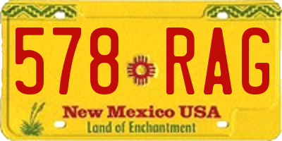 NM license plate 578RAG