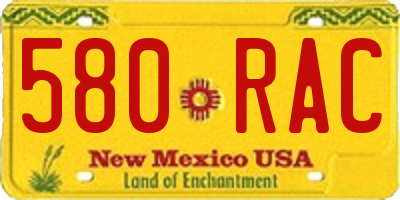 NM license plate 580RAC
