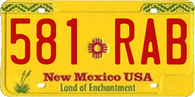 NM license plate 581RAB