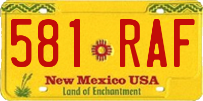 NM license plate 581RAF