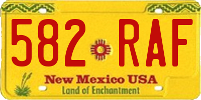 NM license plate 582RAF