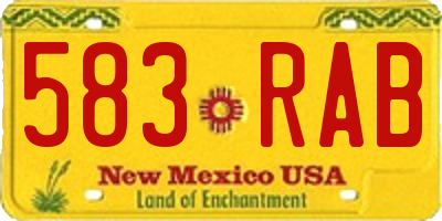 NM license plate 583RAB