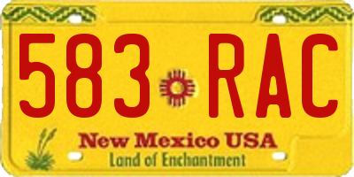 NM license plate 583RAC