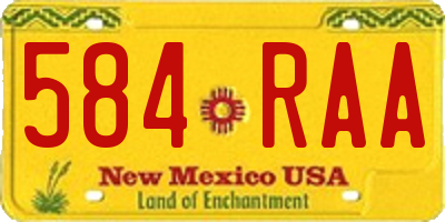 NM license plate 584RAA