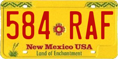 NM license plate 584RAF
