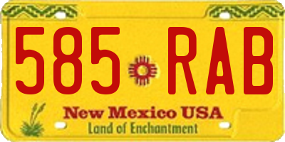 NM license plate 585RAB