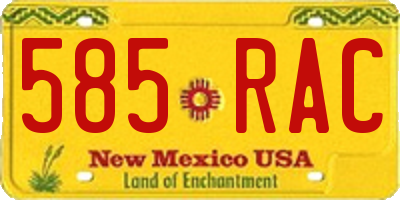 NM license plate 585RAC