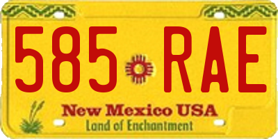 NM license plate 585RAE