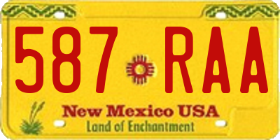 NM license plate 587RAA