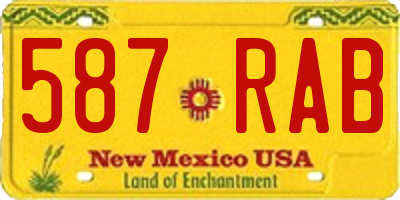 NM license plate 587RAB