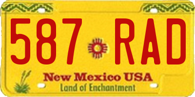 NM license plate 587RAD
