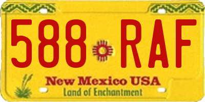 NM license plate 588RAF