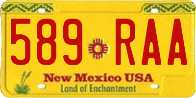 NM license plate 589RAA