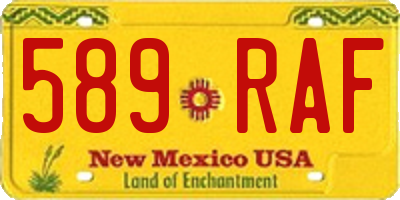 NM license plate 589RAF