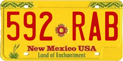 NM license plate 592RAB