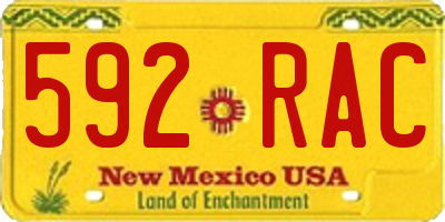 NM license plate 592RAC