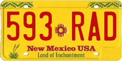NM license plate 593RAD