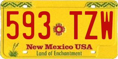 NM license plate 593TZW