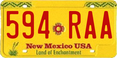 NM license plate 594RAA