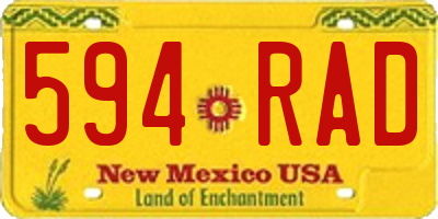 NM license plate 594RAD