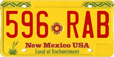 NM license plate 596RAB