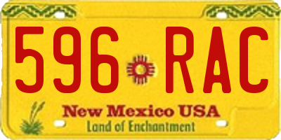 NM license plate 596RAC
