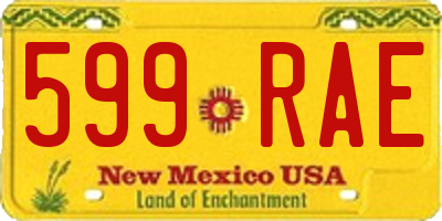 NM license plate 599RAE