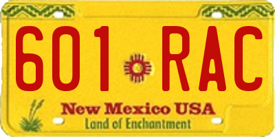 NM license plate 601RAC